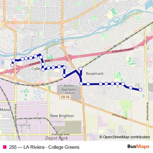 255 bus Line Map