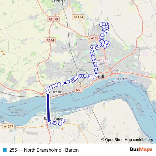 255 bus Line Map