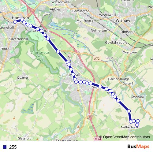 255 bus Line Map