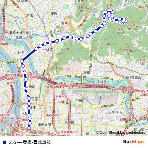 255 bus Line Map