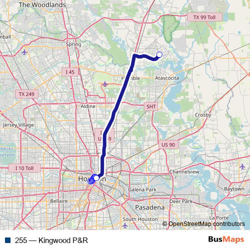 255 bus Line Map