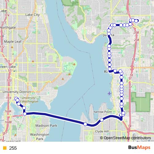255 bus Line Map