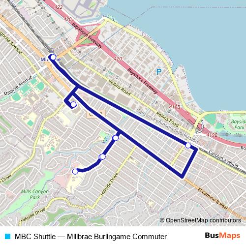 MBC Shuttle bus Line Map