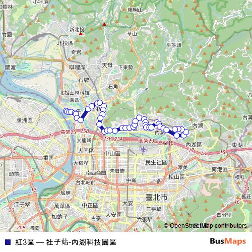 紅3區 bus Line Map