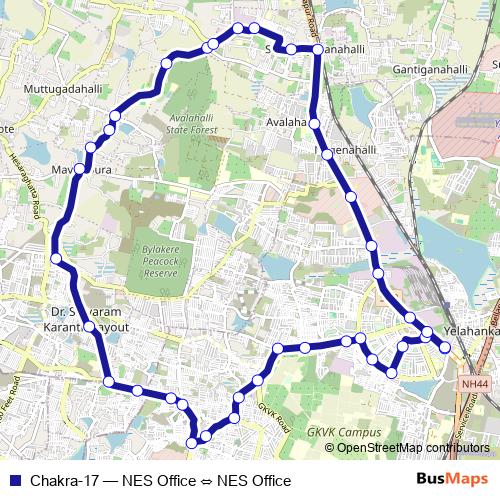 Chakra-17 bus Line Map