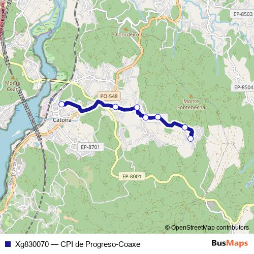Xg830070 bus Line Map