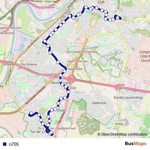 n705 bus Line Map
