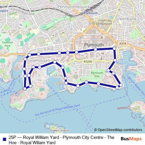 25P bus Line Map