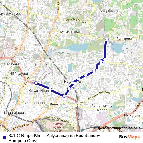 301-C Rmpc-Kln bus Line Map
