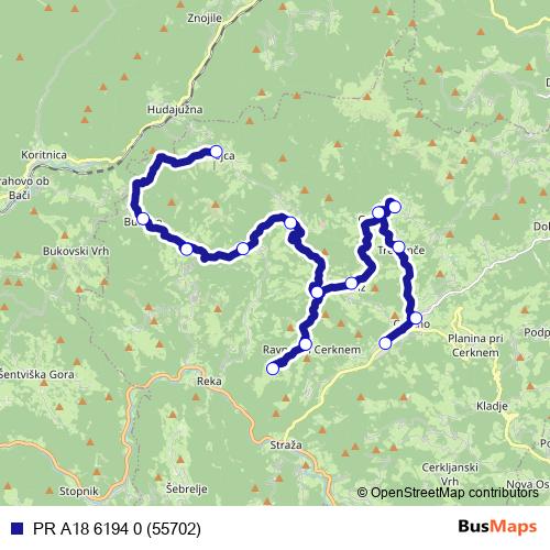 PR A18 6194 0 (55702) bus Line Map