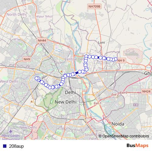 208aup bus Line Map