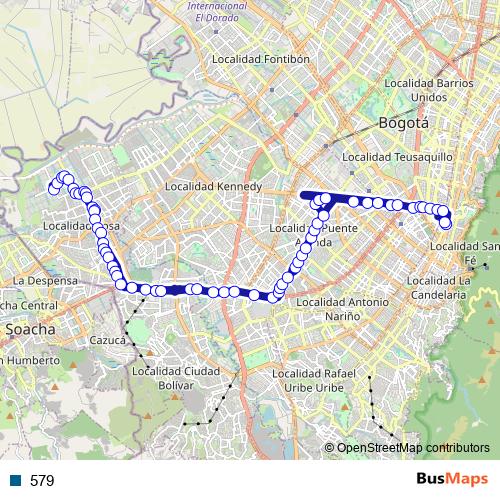 579 bus Line Map