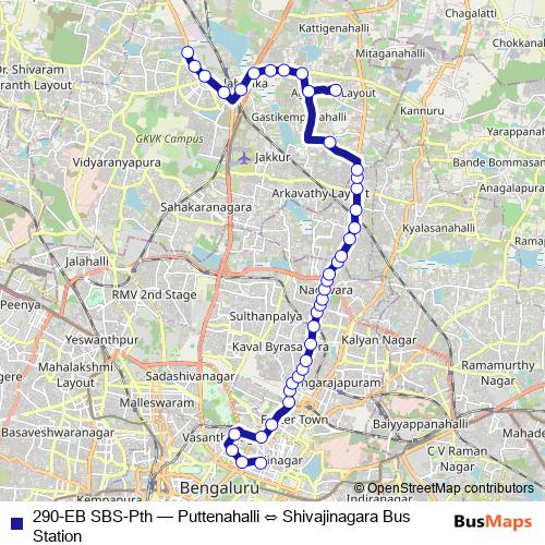 290-EB SBS-Pth bus Line Map
