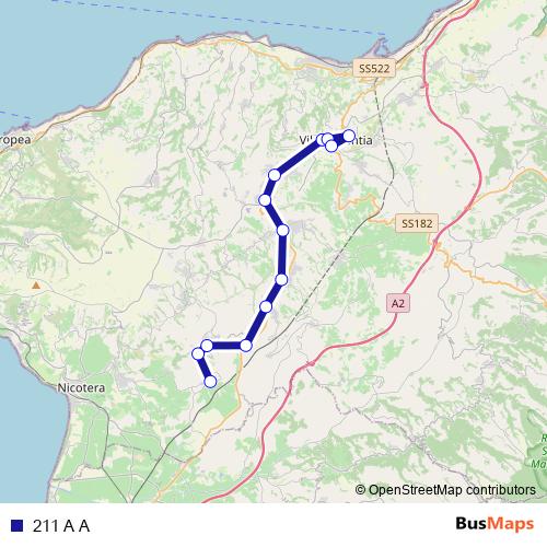 211 A A bus Line Map