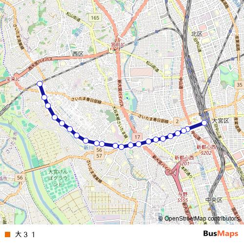 大３１ bus Line Map