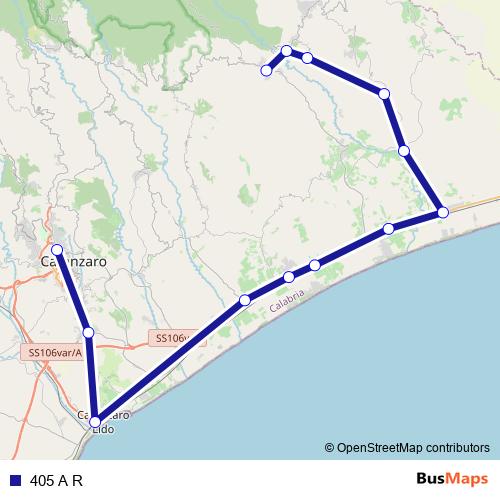 405 A R bus Line Map