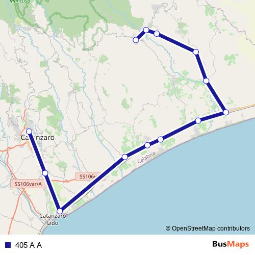 405 A A bus Line Map