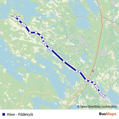 Kitee - Rääkkylä bus Line Map