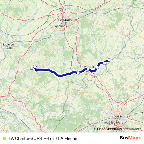 LA Chartre-SUR-LE-Loir / LA Fleche bus Line Map
