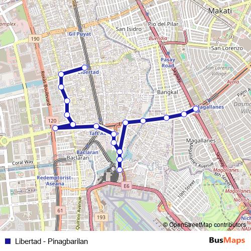 Libertad - Pinagbarilan bus Line Map