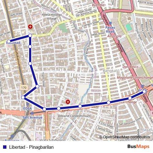 Libertad - Pinagbarilan bus Line Map