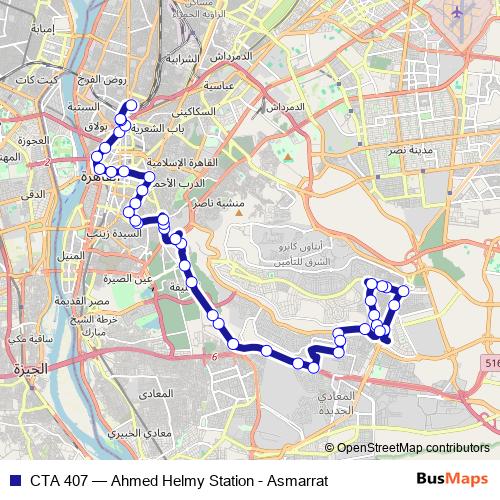 CTA 407 bus Line Map