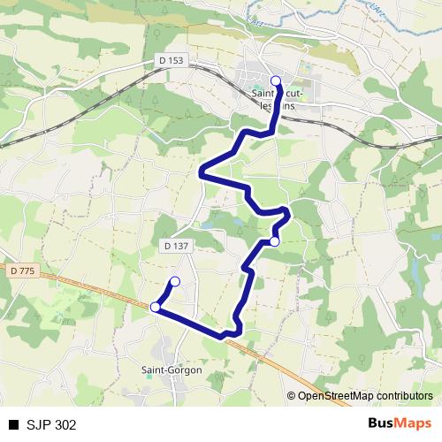 SJP 302 bus Line Map