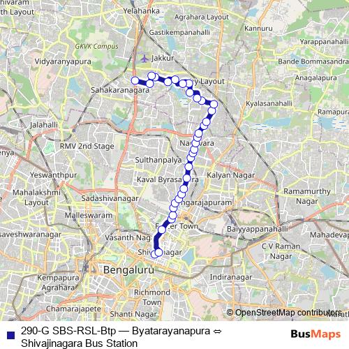 290-G SBS-RSL-Btp bus Line Map