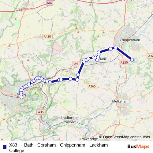 X83 bus Line Map