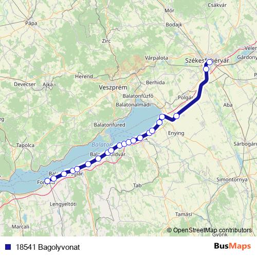 18541 Bagolyvonat rail Line Map