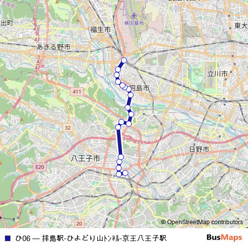 ひ06 bus Line Map