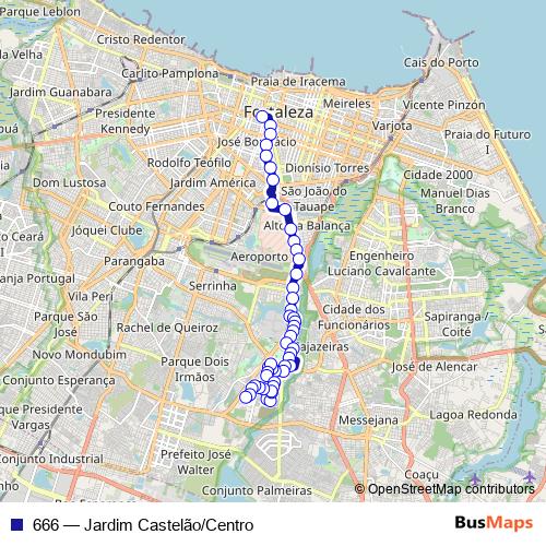666 bus Line Map