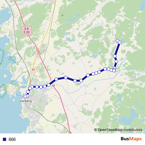 666 bus Line Map