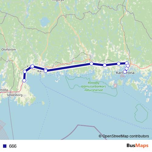 666 bus Line Map