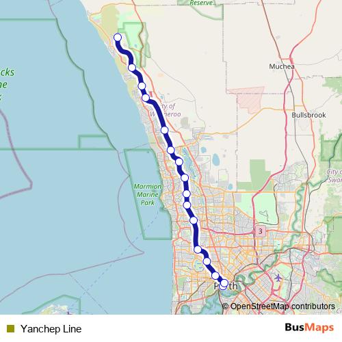 Yanchep Line rail Line Map