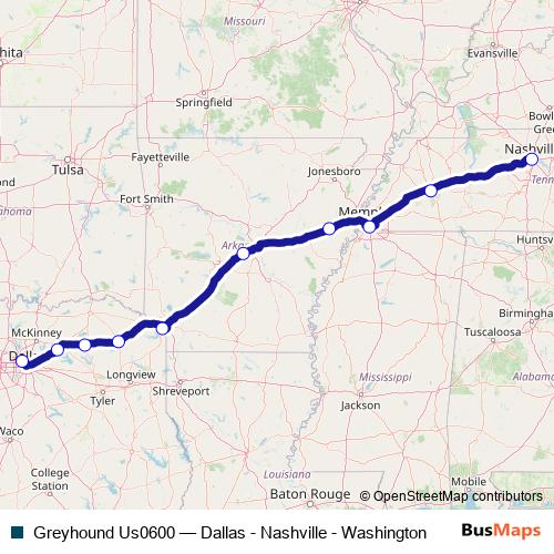 Greyhound Us0600 bus Line Map