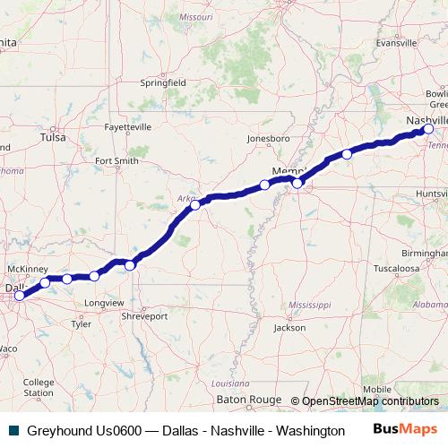 Greyhound Us0600 bus Line Map