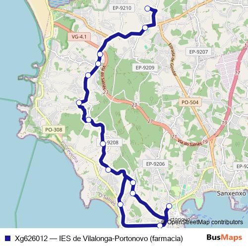 Xg626012 bus Line Map