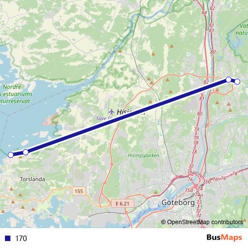 170 bus Line Map