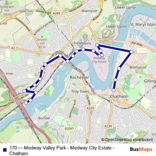 170 bus Line Map