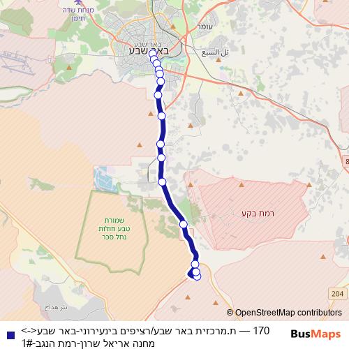 170 bus Line Map