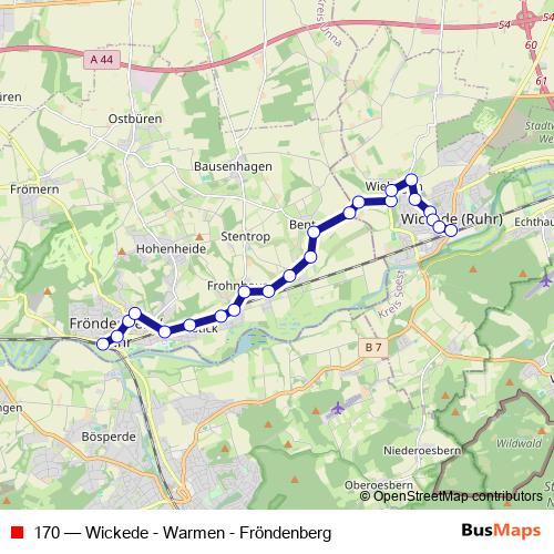 170 bus Line Map