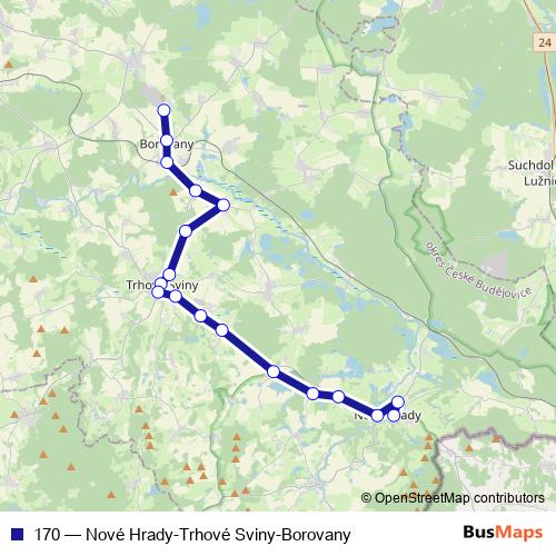 170 bus Line Map
