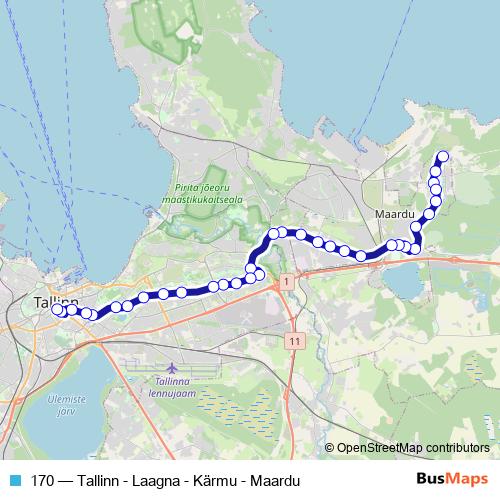 170 bus Line Map