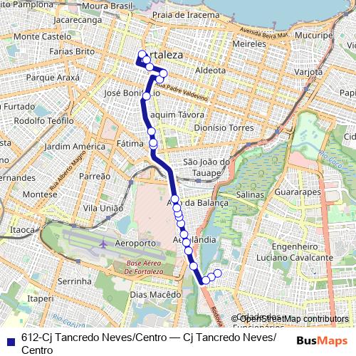 612-Cj Tancredo Neves/Centro bus Line Map