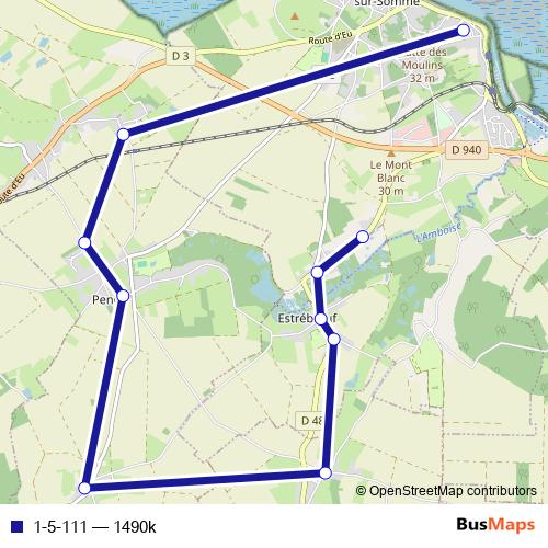 1-5-111 bus Line Map