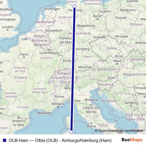 OLB-Ham air Line Map