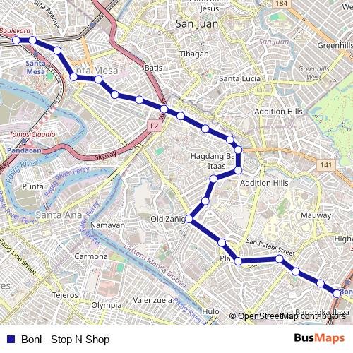 Boni - Stop N Shop bus Line Map