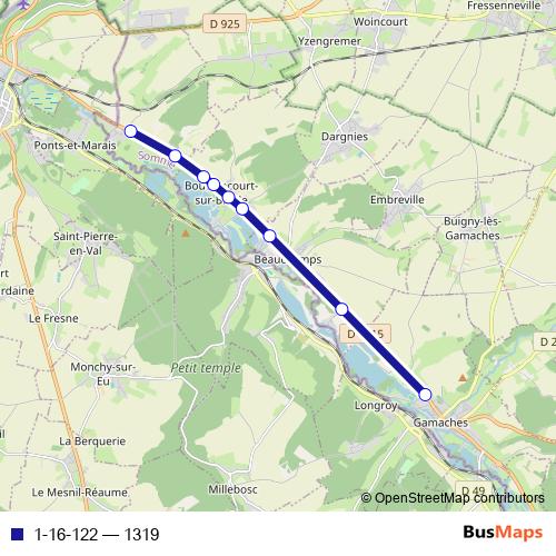 1-16-122 bus Line Map