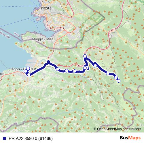 PR A22 8580 0 (61466) bus Line Map